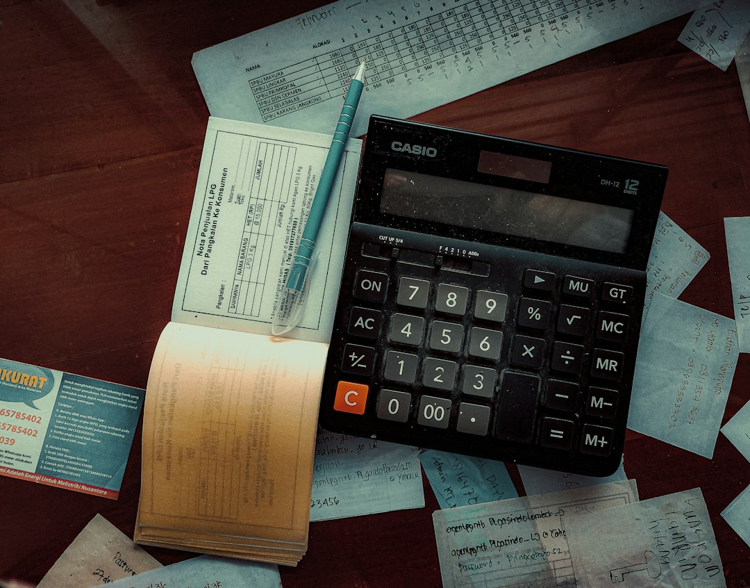 calculator and banknotes